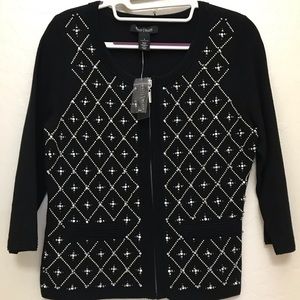 WHBM Sweater Studs, Beads & Rhinestones, Sz S, NWT